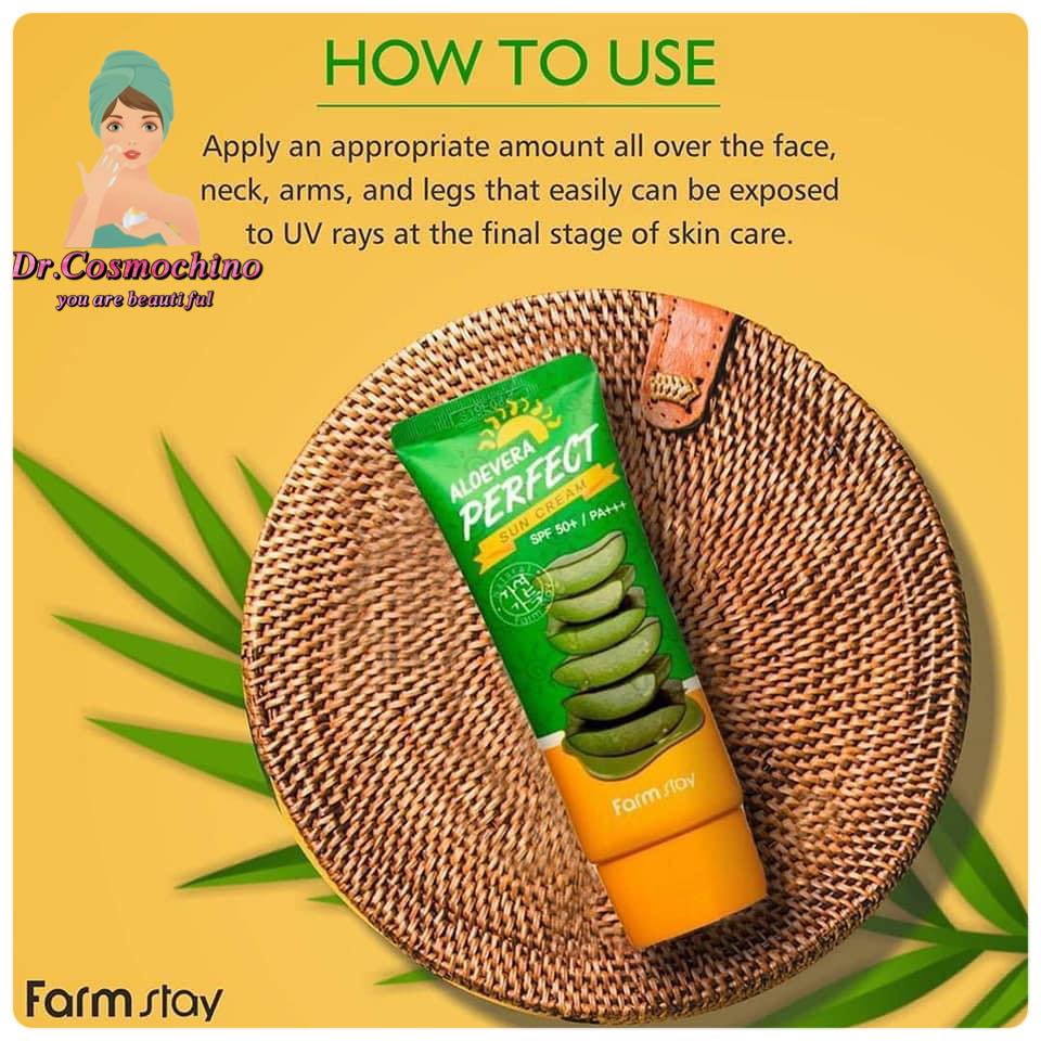 FARM STAY Aloevera Perfect Sun Cream SPF50 + PA +++ 70g