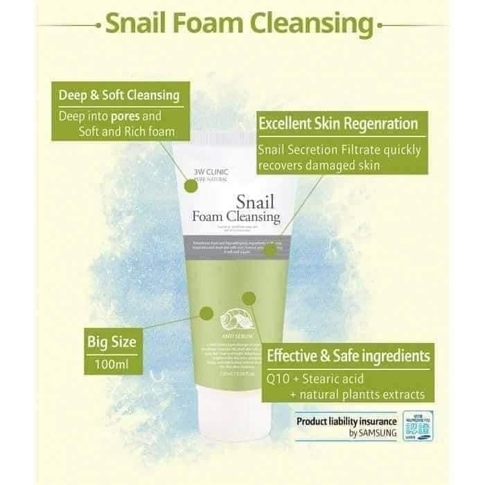 3W clinc snail foam cleansing