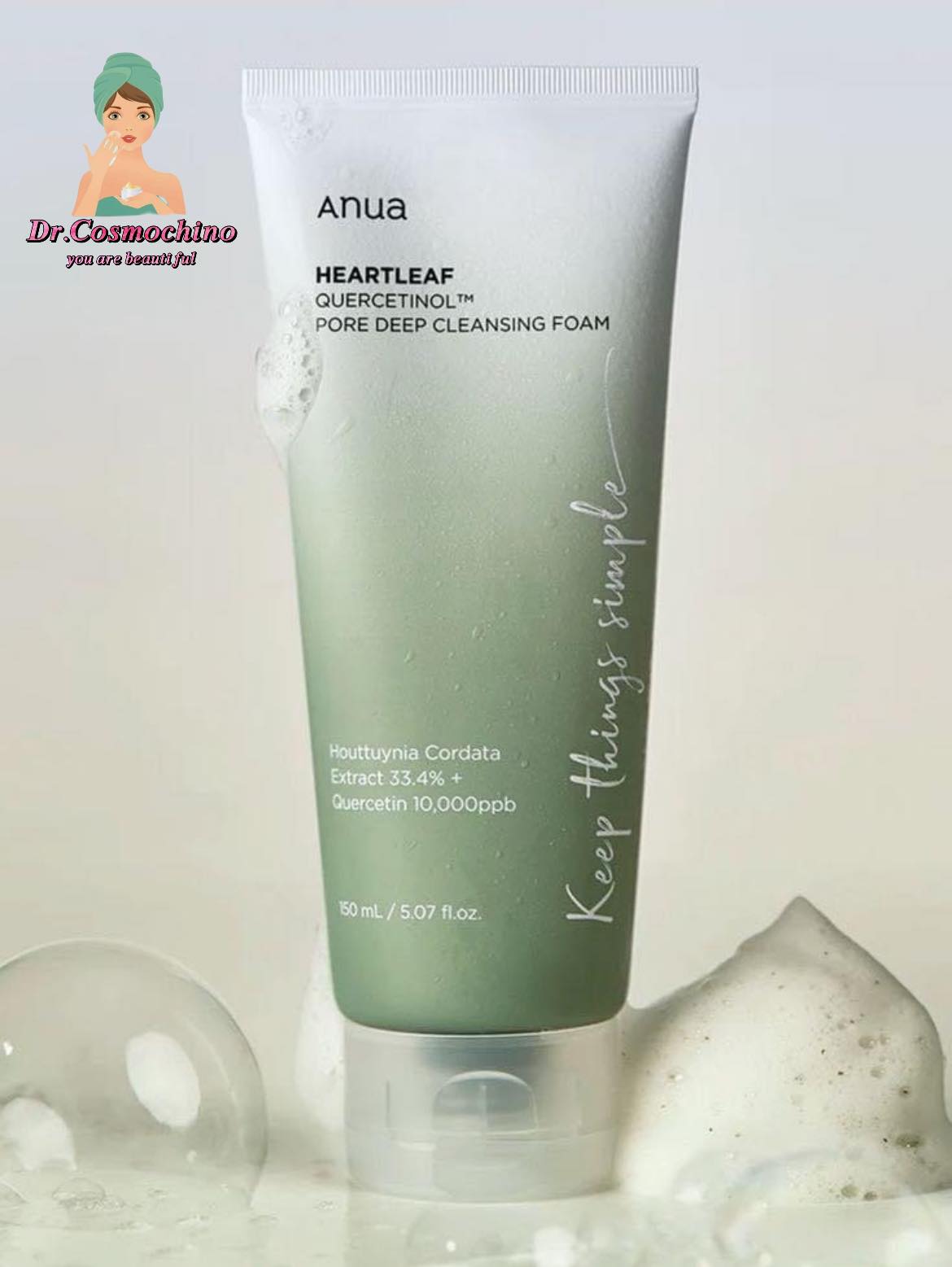 Anua - Heartleaf Quercetinol Pore Deep Cleansing Foam 150ml